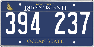 RI license plate 394237