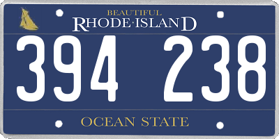 RI license plate 394238