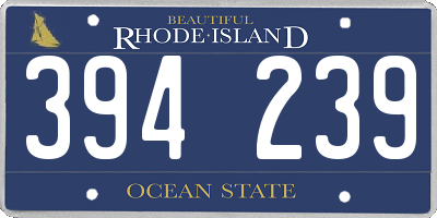 RI license plate 394239