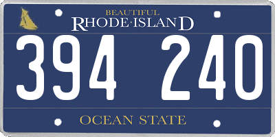 RI license plate 394240