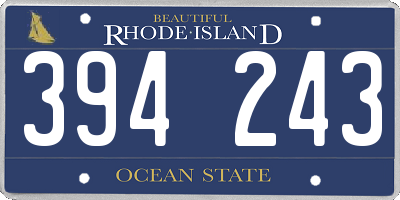 RI license plate 394243