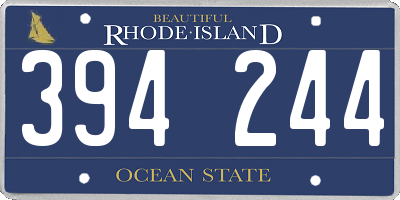 RI license plate 394244