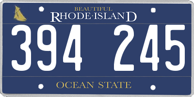 RI license plate 394245