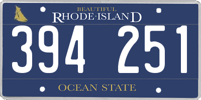 RI license plate 394251