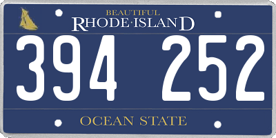 RI license plate 394252