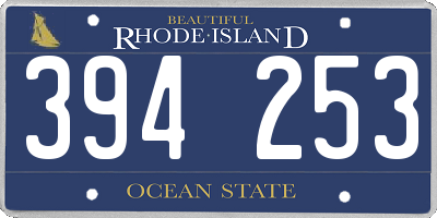 RI license plate 394253