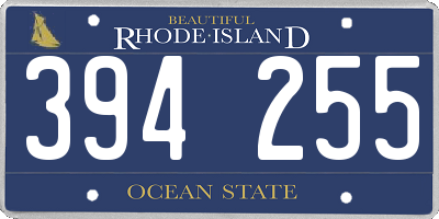 RI license plate 394255