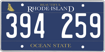 RI license plate 394259