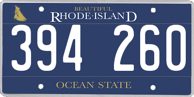 RI license plate 394260