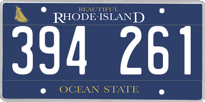 RI license plate 394261