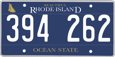 RI license plate 394262