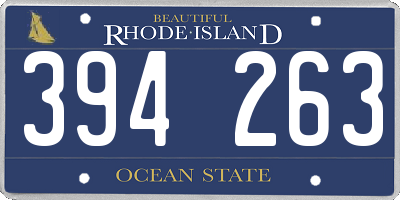 RI license plate 394263