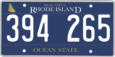 RI license plate 394265