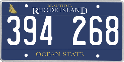 RI license plate 394268