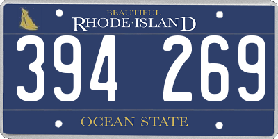 RI license plate 394269
