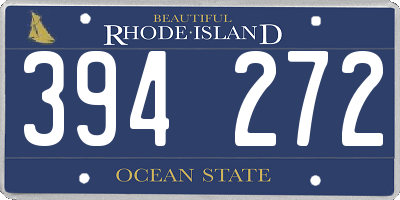 RI license plate 394272