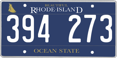 RI license plate 394273