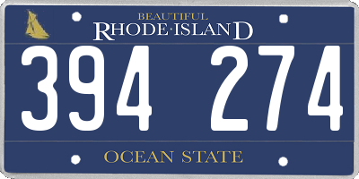 RI license plate 394274
