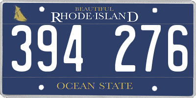 RI license plate 394276