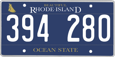 RI license plate 394280