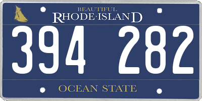 RI license plate 394282