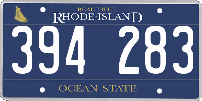 RI license plate 394283