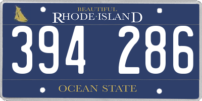 RI license plate 394286