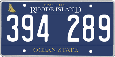 RI license plate 394289