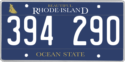 RI license plate 394290
