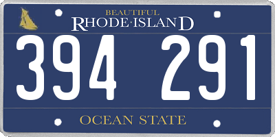 RI license plate 394291