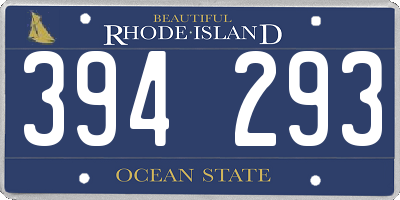 RI license plate 394293