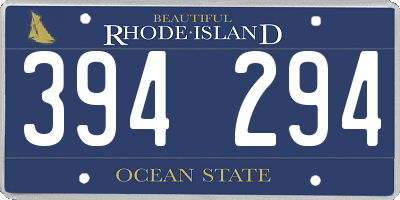 RI license plate 394294