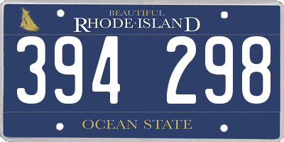 RI license plate 394298