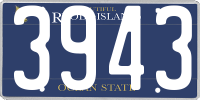 RI license plate 3943
