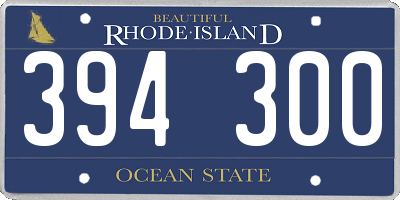 RI license plate 394300