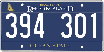 RI license plate 394301