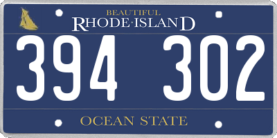 RI license plate 394302