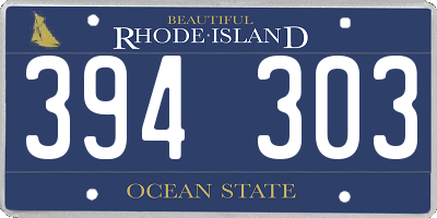 RI license plate 394303
