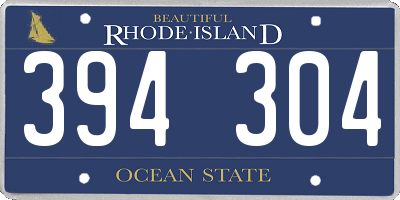 RI license plate 394304
