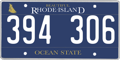 RI license plate 394306