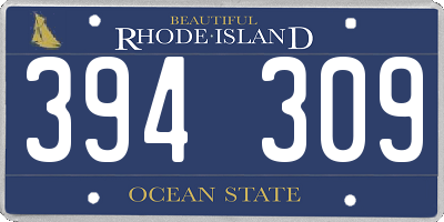 RI license plate 394309
