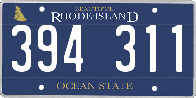 RI license plate 394311