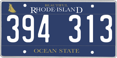 RI license plate 394313
