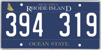 RI license plate 394319