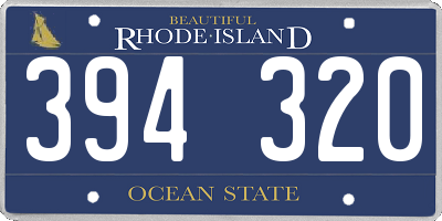 RI license plate 394320