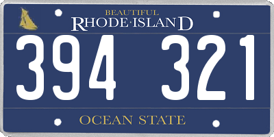 RI license plate 394321