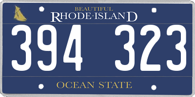 RI license plate 394323