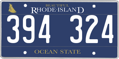 RI license plate 394324