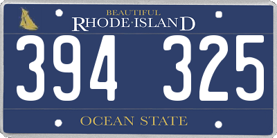 RI license plate 394325