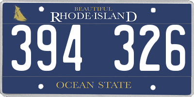 RI license plate 394326